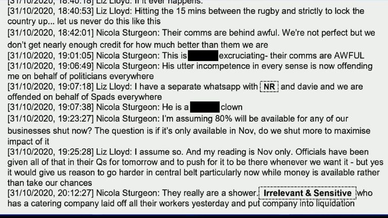 COVID inquiry: Nicola Sturgeon branded Boris Johnson a 'clown' in foul-mouthed messages during pandemic
